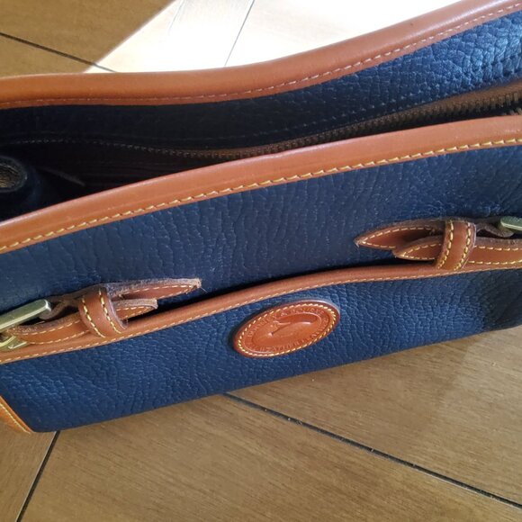 Vintage Dooney & Bourke All Weather Leather Crossbody in Blue + Dooney Duck Tag - Picture 3 of 10